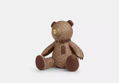 Coach Outlet Collectible Bear In Signature Canvas In Brown