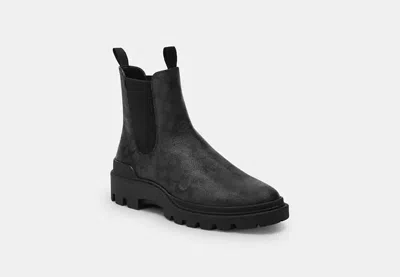 Coach Outlet Collin Boot In Signature Canvas In Black