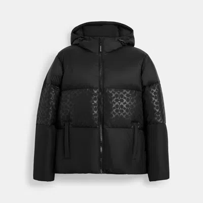 Coach Outlet Colorblock Down Jacket In Black