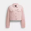 Coach Outlet Colorful Signature Denim Jacket In Pink