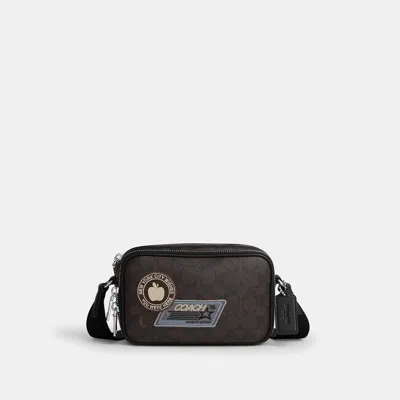 Coach Outlet Colton Crossbody Bag 19 In Signature Canvas With Patches In Brown
