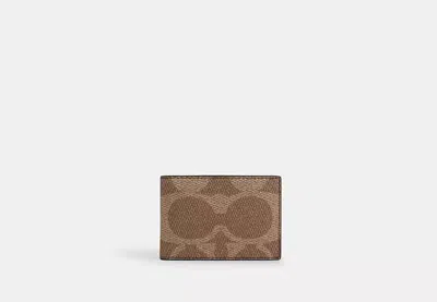 Coach Outlet Compact Billfold Wallet In Blocked Signature Canvas In Multi