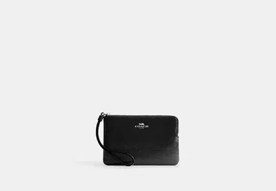 Coach Outlet Corner Zip Wristlet In Black