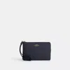 Coach Outlet Corner Zip Wristlet In Blue