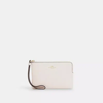Coach Outlet Large Corner Zip Wristlet In Signature Canvas In Red