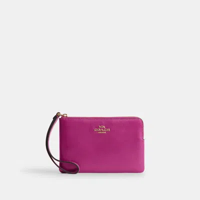 Coach Outlet Corner Zip Wristlet In Im/magenta