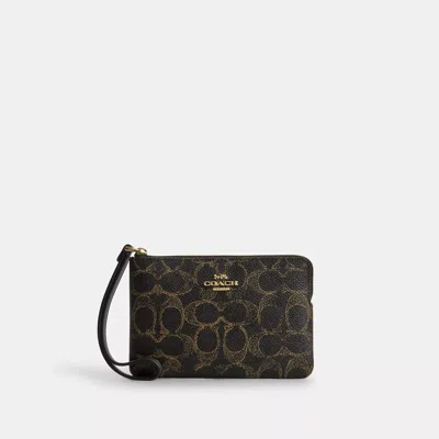 Coach Outlet Corner Zip Wristlet In Loved Signature Canvas In Multi