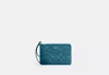 Coach Outlet Corner Zip Wristlet In Signature Canvas In Blue