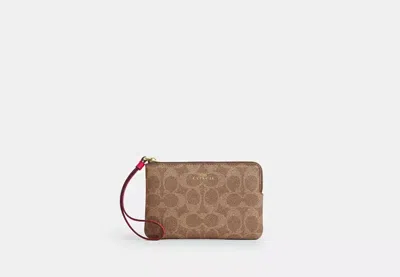 Coach Outlet Corner Zip Wristlet In Signature Canvas In Multi