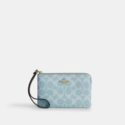 Coach Outlet Corner Zip Wristlet In Signature Canvas In Multi