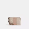 Coach Outlet Corner Zip Wristlet In Signature Canvas With Stripe In Multi
