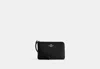 Coach Outlet Corner Zip Wristlet In Signature Jacquard In Black