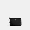 Coach Outlet Corner Zip Wristlet In Signature Jacquard In Silver