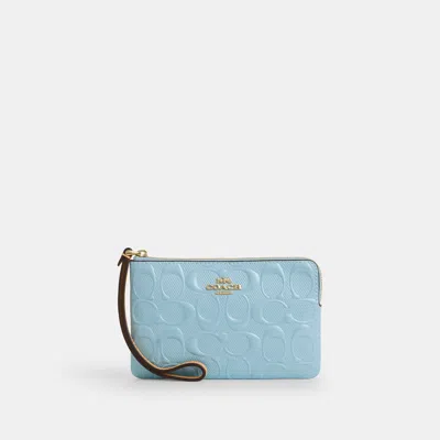 Coach Outlet Corner Zip Wristlet In Signature Leather With Charm
