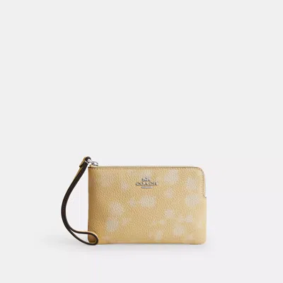 Coach Outlet Corner Zip Wristlet With Floral Print
