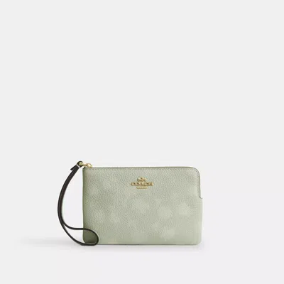 Coach Outlet Corner Zip Wristlet With Floral Print In Multi