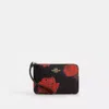 Coach Outlet Corner Zip Wristlet With Floral Print In Red