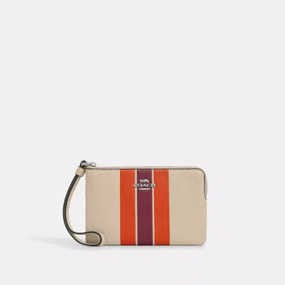 Coach Outlet Corner Zip Wristlet With Stripe