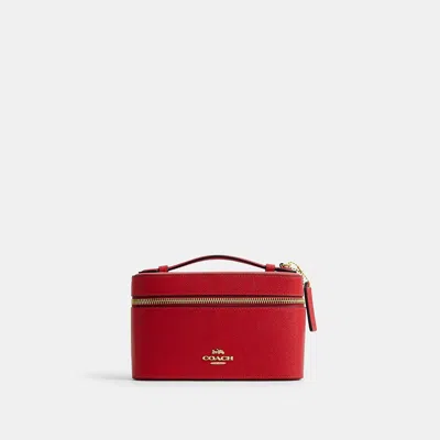 Coach Outlet Cosmetic Case In Gold/bright Cardinal