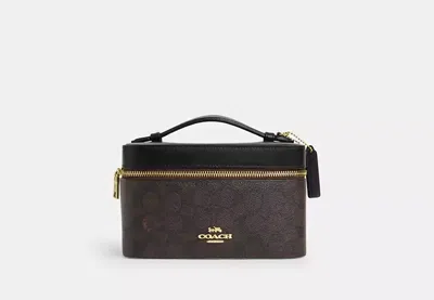 Coach Outlet Cosmetic Case In Signature Canvas In Beige