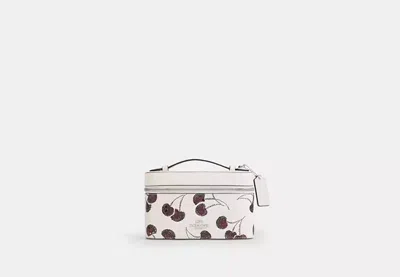Coach Outlet Cosmetic Case With Cherry Print In Gray