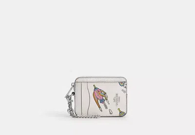 Coach Outlet Cosmic Coach Zip Card Case With Rocket Print In White