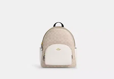 Coach Outlet Court Backpack In Signature Canvas In Beige