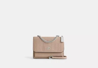 Coach Outlet Croc Embossed Leather Klare Crossbody In Beige