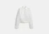 Coach Outlet Cropped Button Up Shirt In White