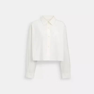 Coach Outlet Cropped Poplin Shirt In Organic Cotton In White
