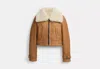 COACH OUTLET CROPPED SHEARLING AVIATOR, SIZE: LARGE
