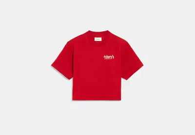 Coach Outlet Cropped T-shirt With Cherry's Graphic In Red