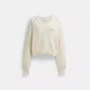 Coach Outlet Cropped V Neck Sweater In Organic Cotton And Recycled Cashmere In Multi