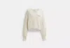 Coach Outlet Cropped V Neck Sweater In Organic Cotton And Recycled Cashmere In White