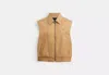 Coach Outlet Cropped Vest In Recycled Nylon In Beige