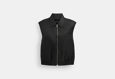 Coach Outlet Cropped Vest In Recycled Nylon In Black