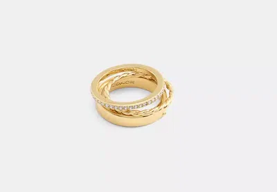 Coach Outlet Delicate Ring Set In Yellow