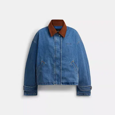 Coach Outlet Denim Barn Jacket In Blue