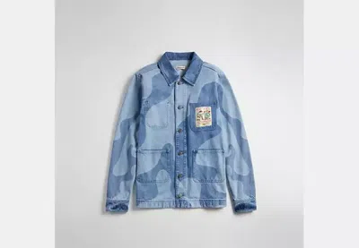 Coach Outlet Denim Jacket In Wavy Wash In Blue