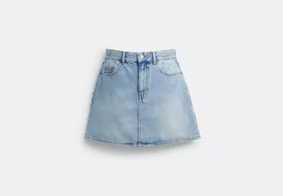 Coach Outlet Denim Mini Skirt In Blue