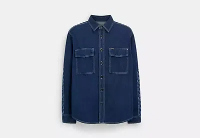 Coach Outlet Denim Overshirt In Blue
