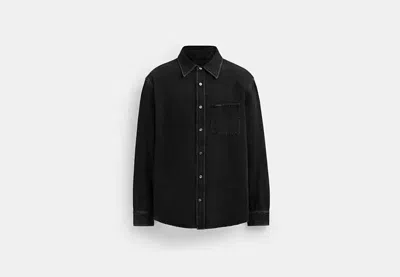 Coach Outlet Denim Shirt In Organic Cotton In Black