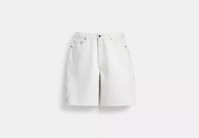 Coach Outlet Denim Shorts In Organic Cotton In White