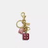 Coach Outlet Dice Cluster Bag Charm In Pink