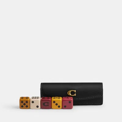 Coach Outlet Dice Set In Brass/black