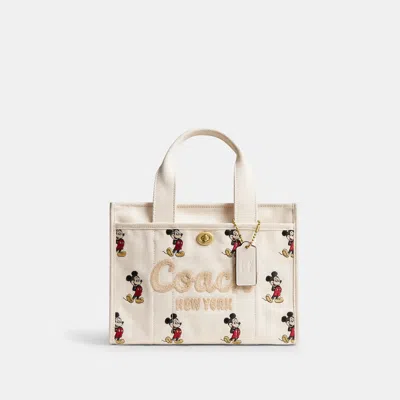 Coach Outlet Disney X Coach Cargo Tote Bag 26 With Mickey Mouse In Regenerative Cotton Canvas In Brass/ivory