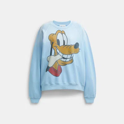 Coach Outlet Disney X Coach Pluto Crewneck Sweatshirt In Blue