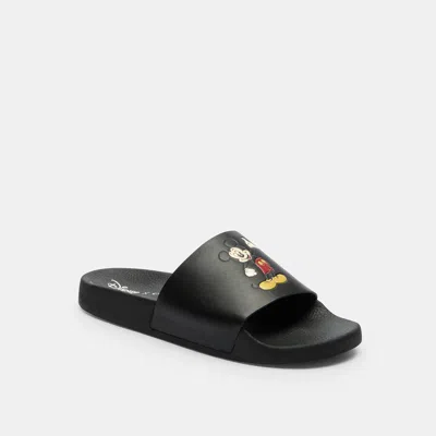 Coach Outlet Disney X Coach Udele Sport Slide With Mickey Mouse In Black