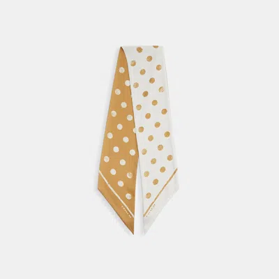 Coach Outlet Distressed Dot Print Silk Wide Skinny Scarf