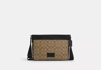 Coach Outlet District Crossbody Bag In Signature Canvas In Black